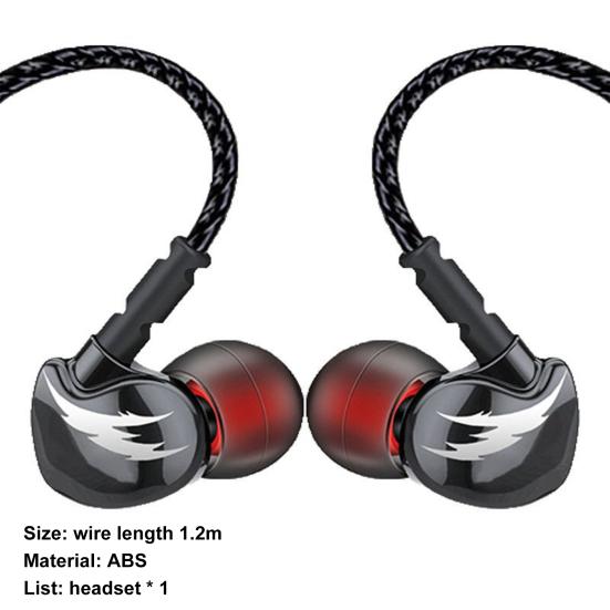 Гарнитура Эргономичная тонкая работа с микрофоном Модные проводные наушники-вкладыши с защитой от пота для бега