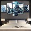 5-панельные холсты для стен Игровой плакат Картина Воин War-frame Печать картины Гостиная Модульное домашнее украшение Настенное произведение искусства