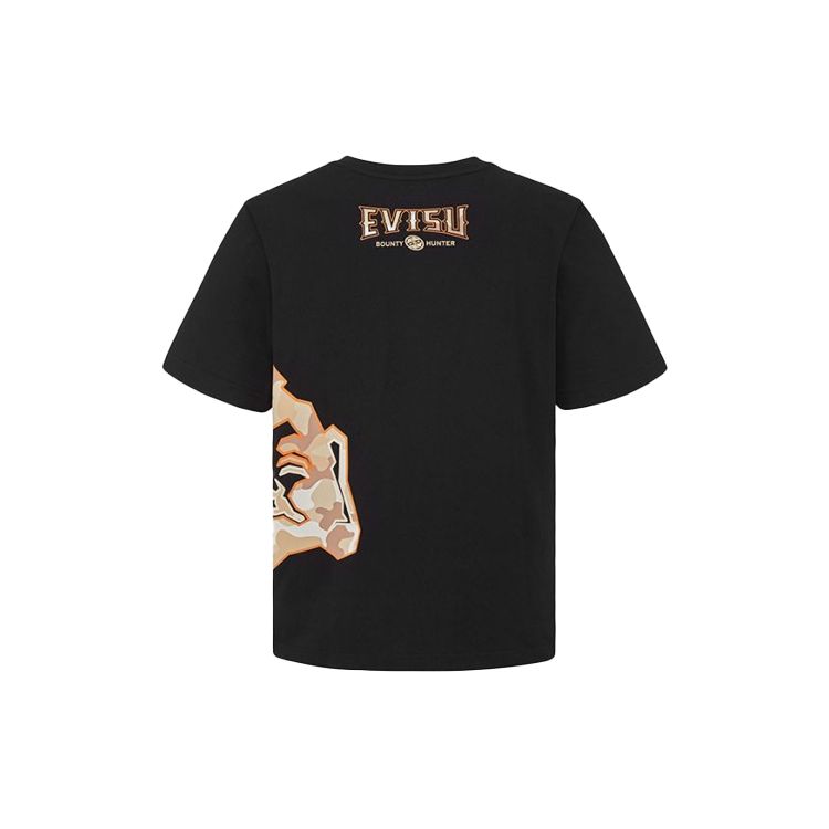 Evisu Мужская футболка с принтом "Голова Будды" камуфляж Черный 2ESHTM1TS520XX