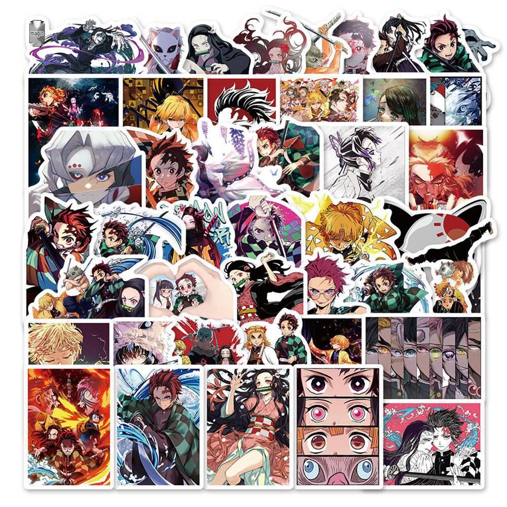 200 Removable Demon Slayer Stickers for Luggage, Suitcases, Skateboards & Water Bottles - Japanese Anime Decal Collection