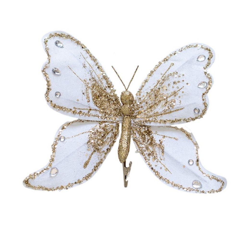 Handmade Christmas Butterfly Pendant With Clip Christmas Tree Pendant Party Supplies