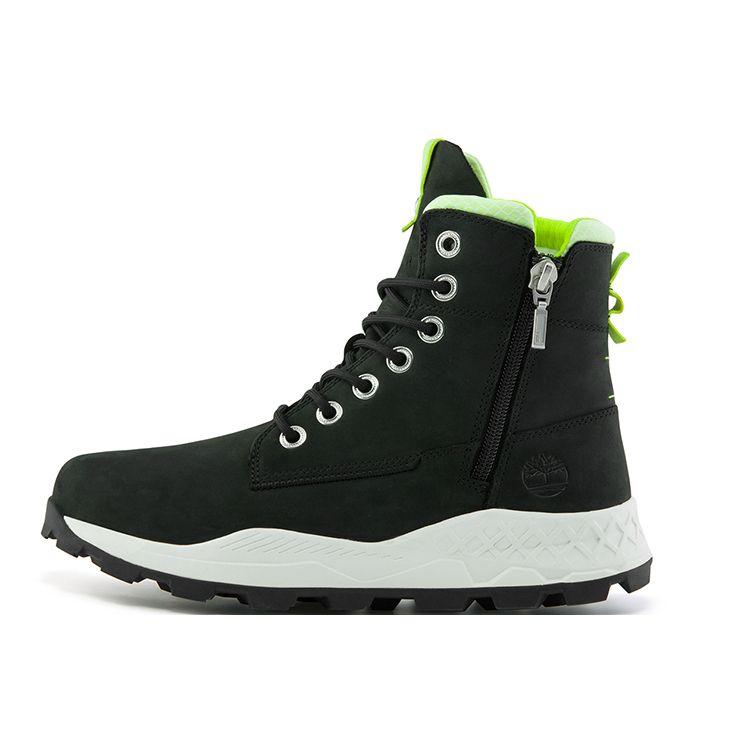 Timberland Серия Brooklyn Верхний слой из коровьей кожи Теплые Увеличенные короткие уличные ботинки Мужские ботинки Черные A2HV7