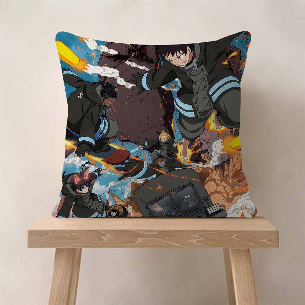 Comics FFire Force Anime Cushion Cover Decorative Pillow Sofa Home Decor Case Pillow Cases
