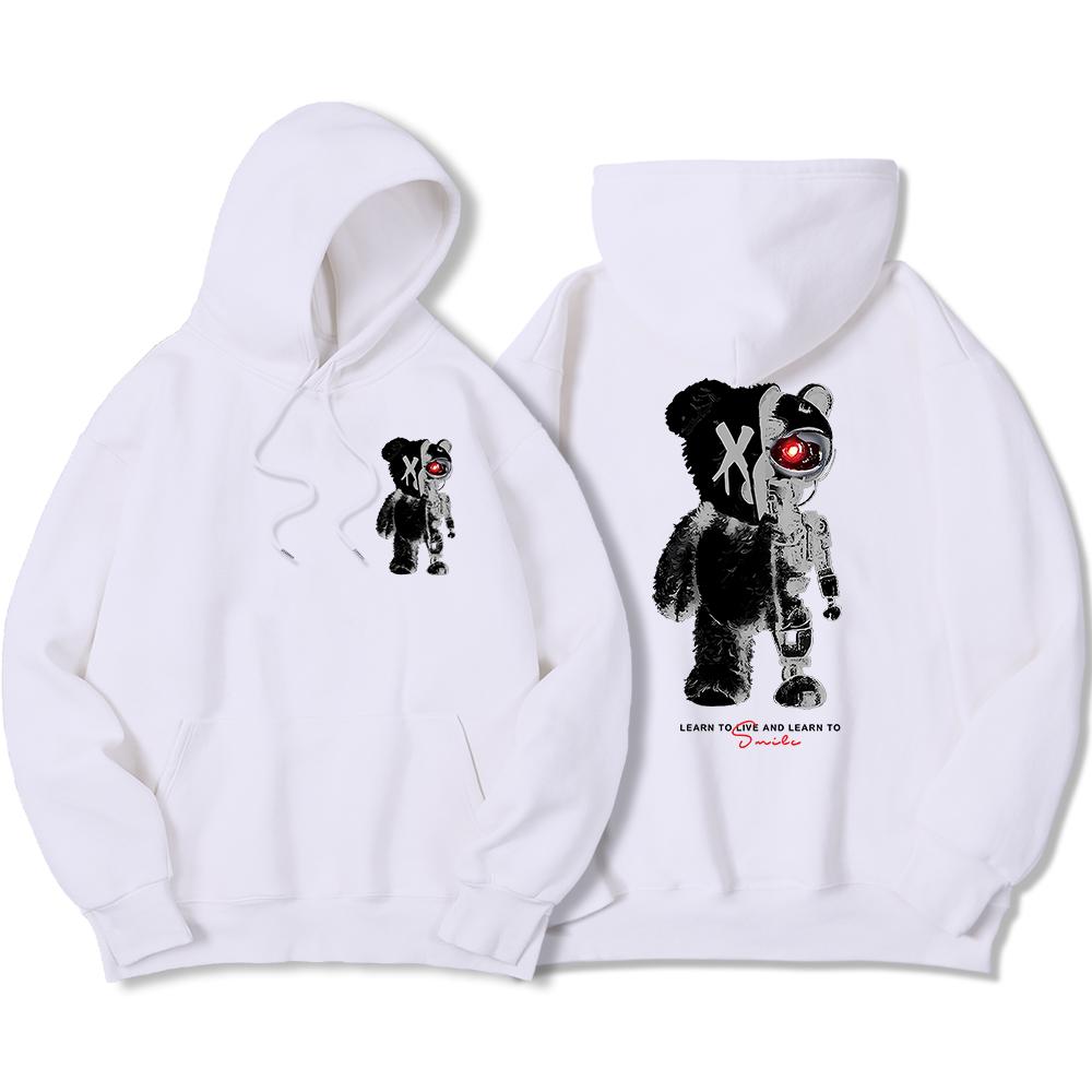 Half A Ted Bear, Half A Robotic Bear Man Hoodie Vintage Oversize Hoody High Quality Sweatshirt Simple Autumn Women Clothes