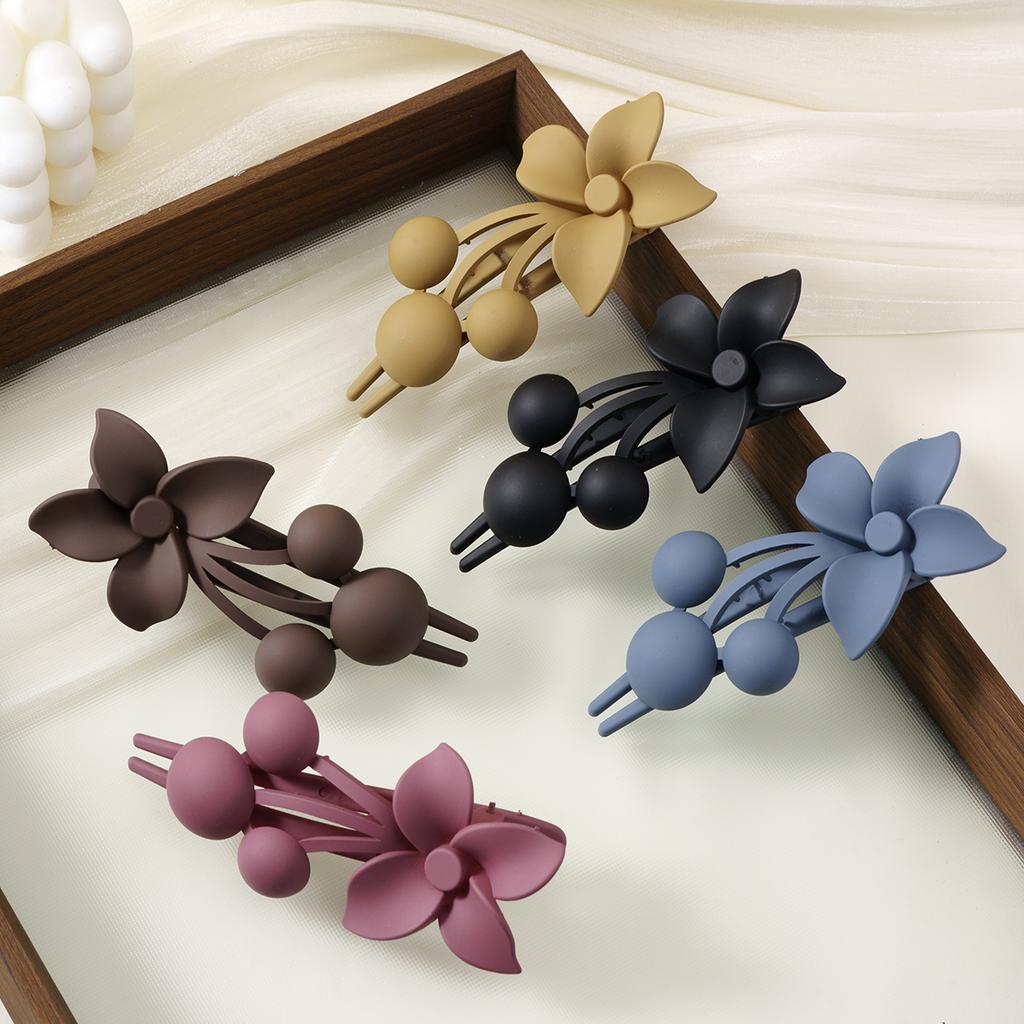 Frosted Flower Hair Clips Grab Matte Duckbilly Hair Claws Clamp Vintage For Women Girls Large Hairpins Hair Accessories Ponytail