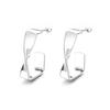High-quality 925 Sterling Silver Square Wave Earrings E026 Neat Earrings Women's Earrings Silver Earrings (Wfgjeqc)