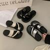 Thick-bottomed Muffin Set Toe Slippers Women's Summer New Outer Wear Feeling Open-toed Small Person Heightened Heel Beach Cool Slippers