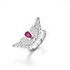 Women's Angel Wings Diamond Open Ring - European & American Cold Style