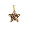 14K Gold Plated Brass Jewelry Star Pendant Colorful Enamel Leopard Print Charm Necklace Fashion Trendy Accessories