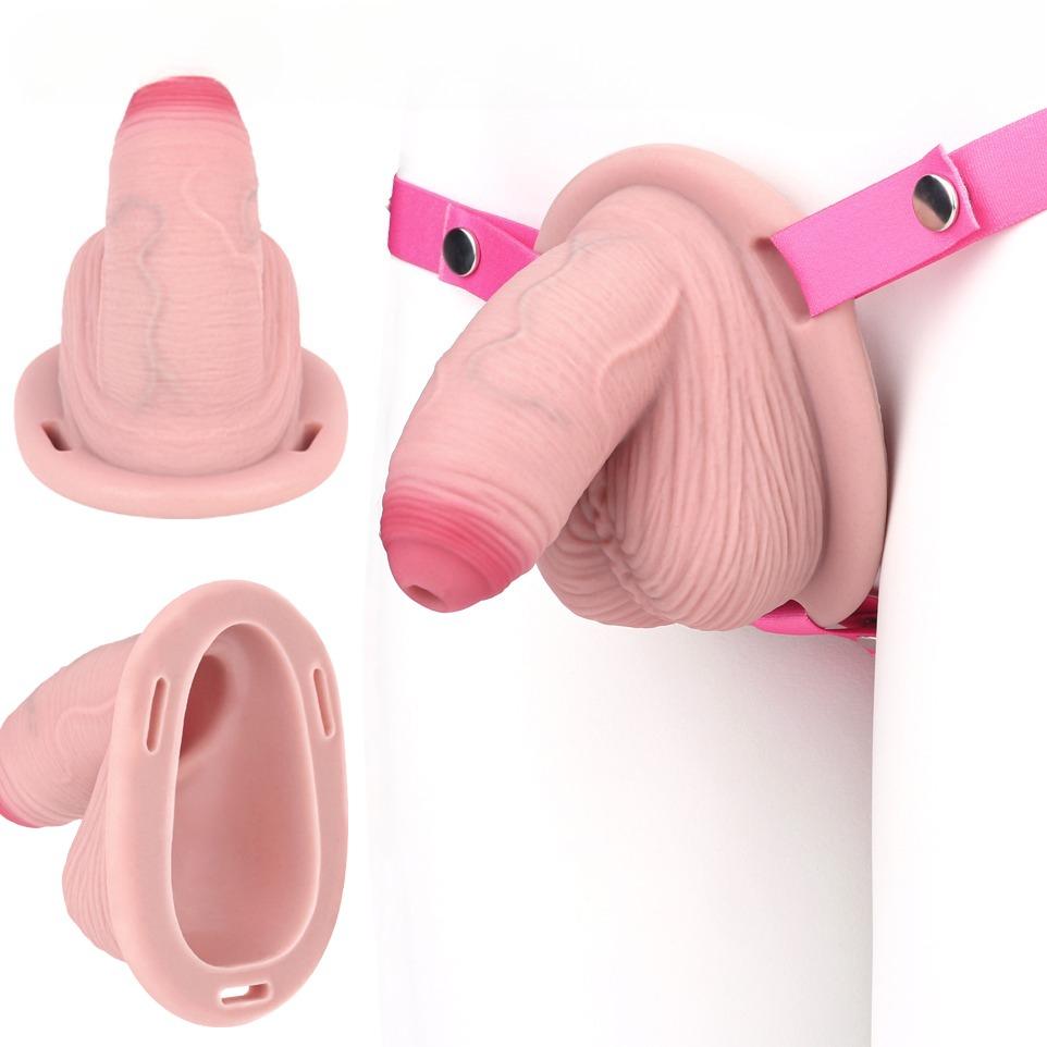 Мужская клетка верности BDSM Силиконовая клетка для пениса с ремнем Уретральный катетер Секс-игрушка Femdom