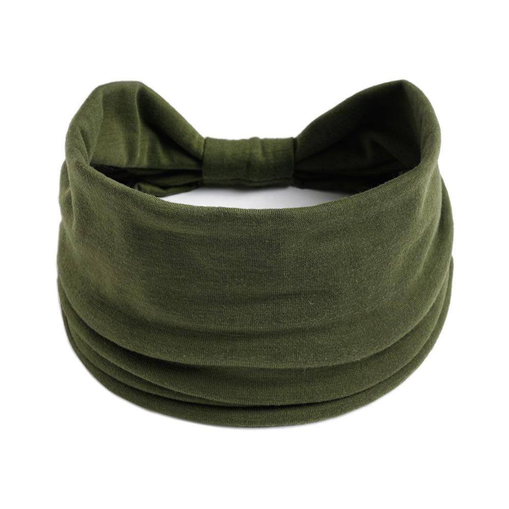 1PC Boho Solid Color Wide Headbands Vintage Knot Elastic Turban Headwrap for Women Girls Hair Accessories