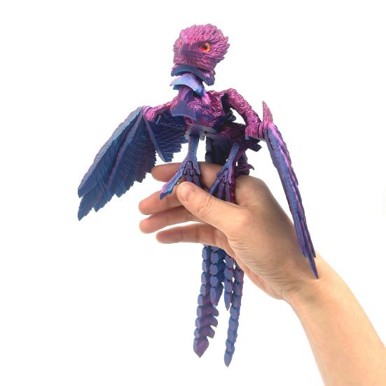 3D Printed Phoenix Ornament Articulated Phoenix Fidget Toy Flexible Phoenix Bird Toy Animal Centerpiece for Stress Relief Desk Display