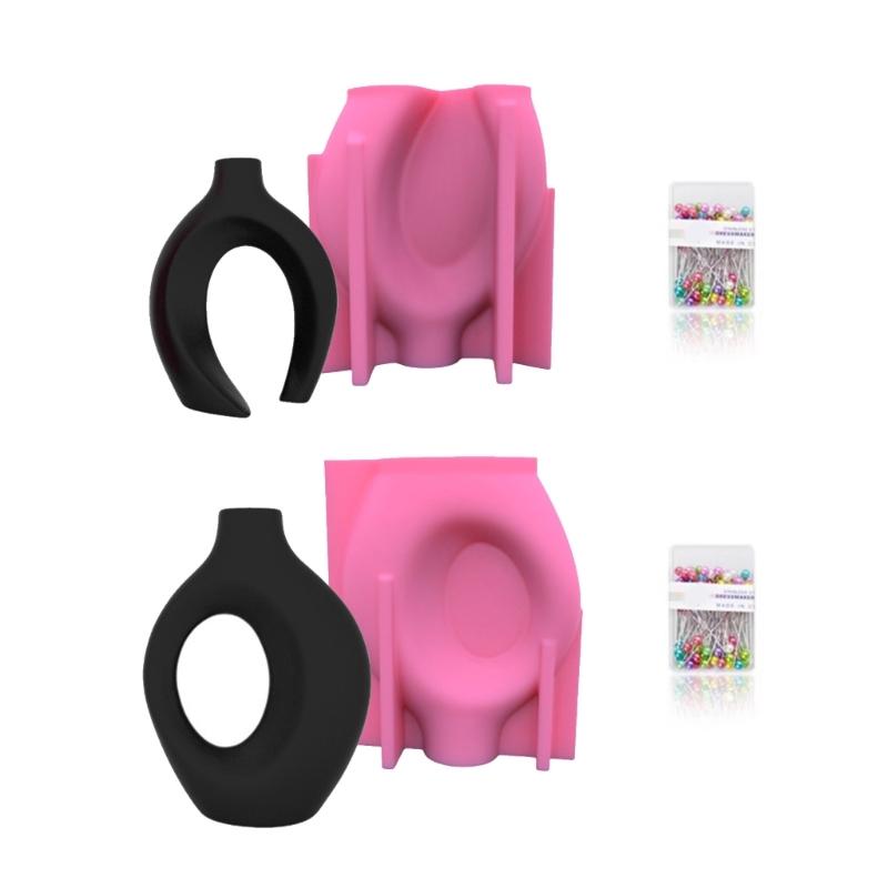 Набор из 2 стильных силиконовых форм для цветочных горшков, бетонных форм, простых форм для цветочных горшков, форм для цемента, силиконовых форм для ваз