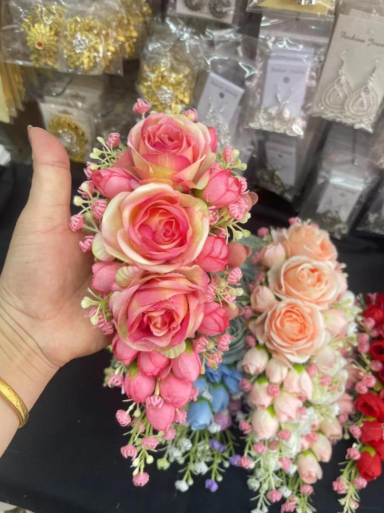 Юньнаньский этнический гребень для волос с головным украшением - Ручная работа, головной убор для тайского танца и аксессуар для выступления в фотостудии