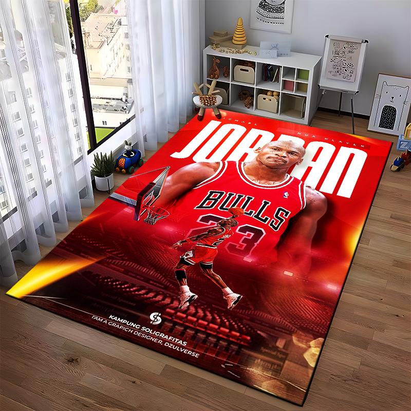 Легенда баскетбола в форме Red Bulls Нескользящий коврик, подходящий для диванов в гостиной и спальне.