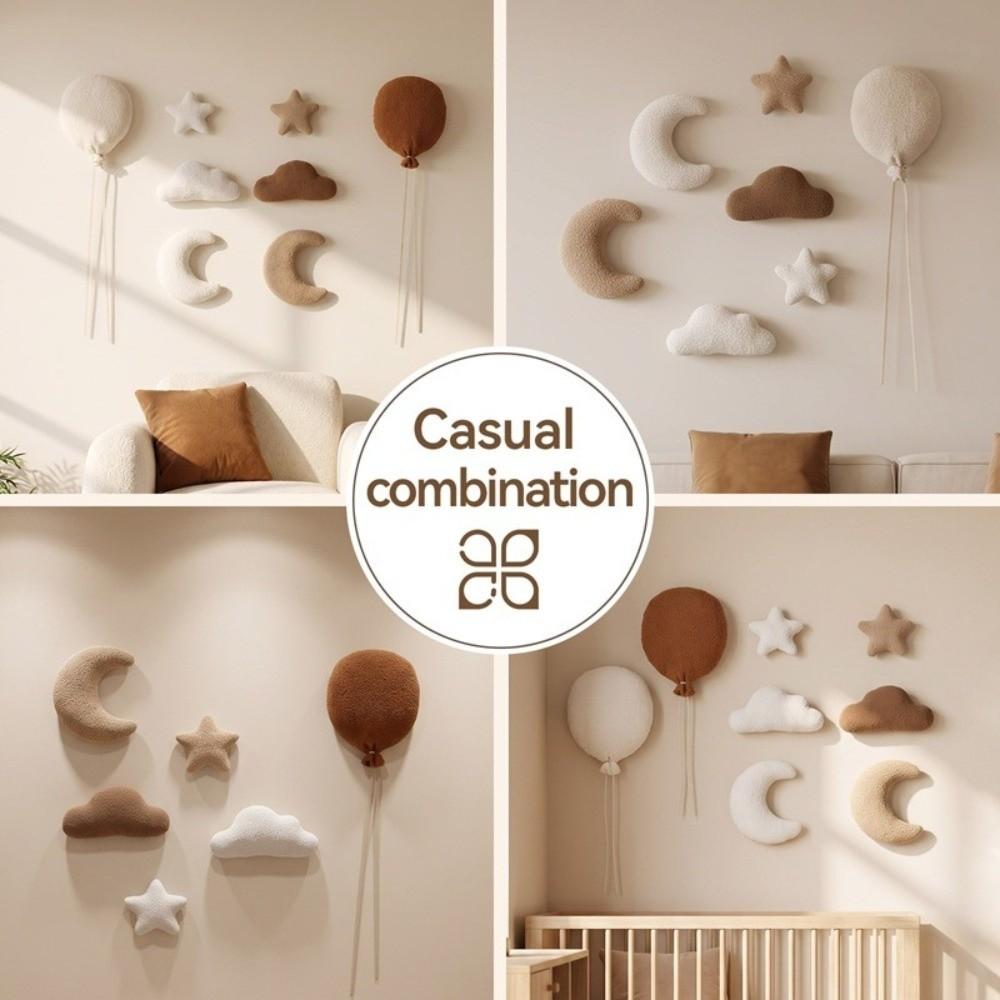 Clouds Stars Moons Wall Accents Photography Props Nursery Decoration  Reading Corner
