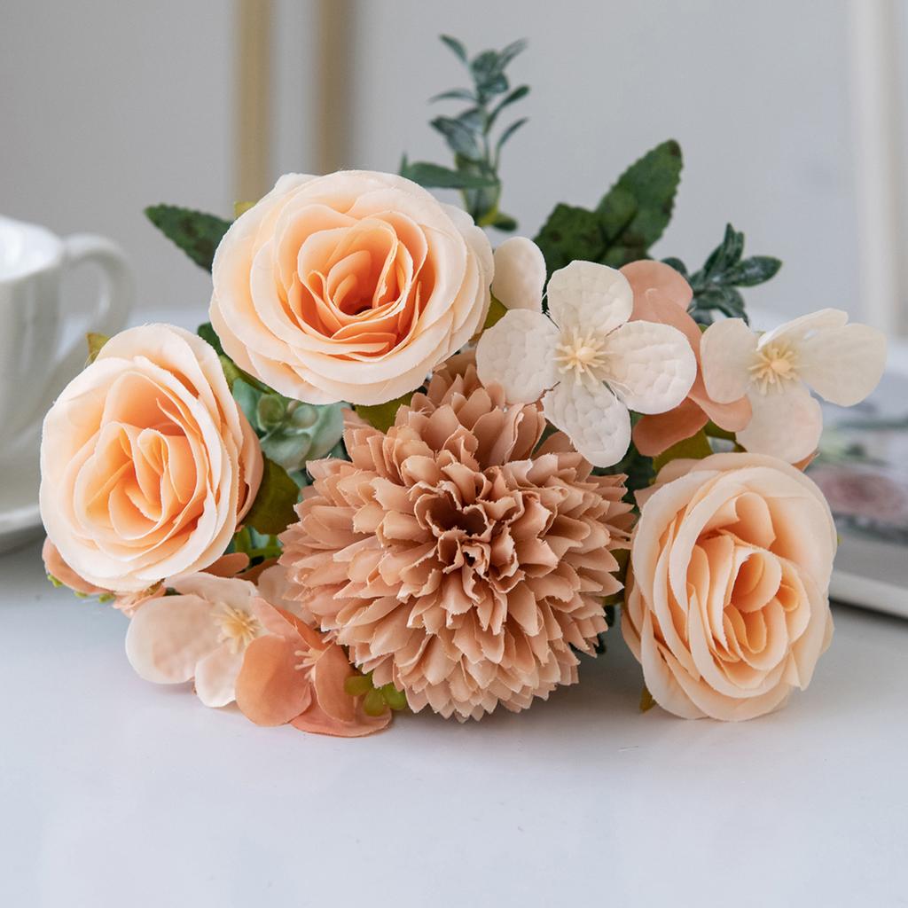 Artificial Plastic Rose Flowers Centerpieces Fake Plants Wedding Room Home Party Gifts Handheld Arrangement Festival Diy table