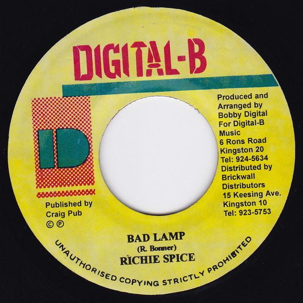 7-дюймовая пластинка RICHIE SPICE - Bad Lamp NONE Digital-B 2005 Ямайка Регги, Ска и Даб Б/У