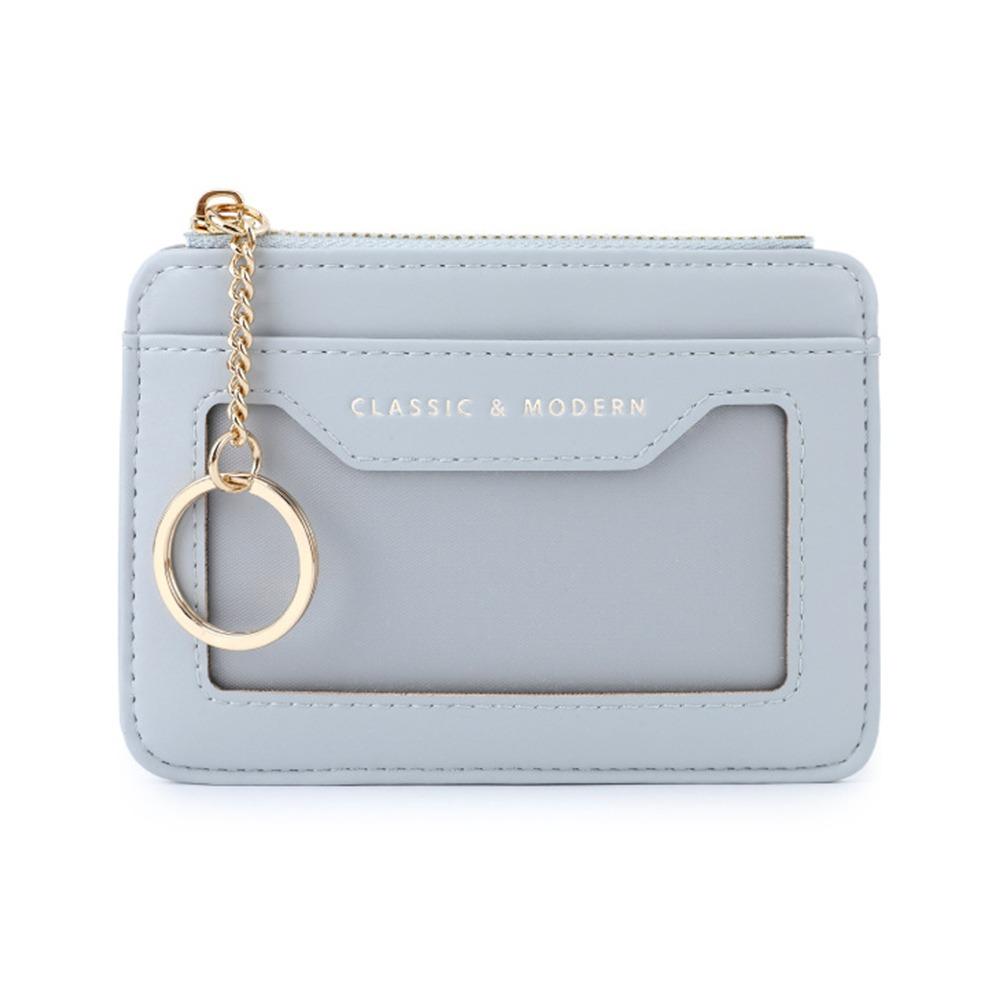 Portable Multi-card Slots Card Bag Keychain Hanging Leather Multi-card Wallet PU Leather Coin Purse Gifts