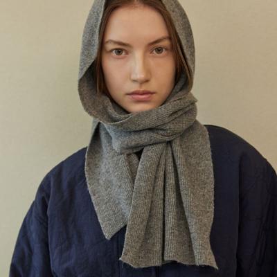 Atempo ШЕРСТЯНОЙ ВЯЗАНЫЙ ШАРФ_серый