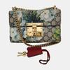 [Pre-Owned] Padlock Metal Lock Buckle Bag GG Blooms Logo Geranium Print Canvas And Leather Box Bag Chain Shoulder Crossbody Bag Small - Good #A84LQO