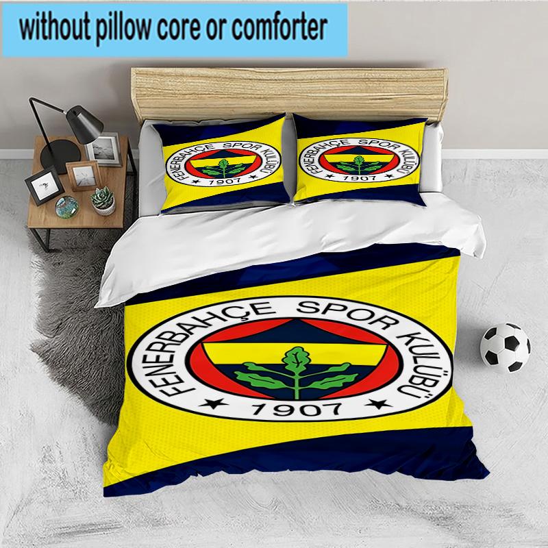 Fenerbahçe Crest Design 3PCS Bedding set,Ideal for 1pc Duvet Cover And 2pcs Pillowcases Perfect for Fan gift,Ideal for Bedroom, Dormitory