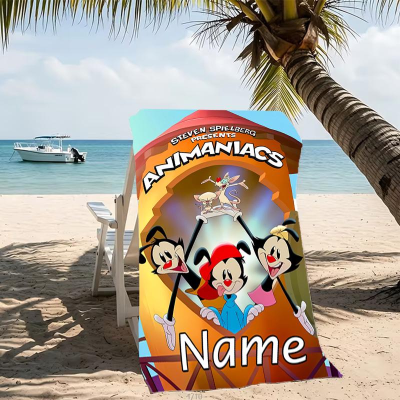 Customizable personalized beach towels Animaniacs themed designs.Suitable for the beach, yoga, sports;ideal as beach accessories