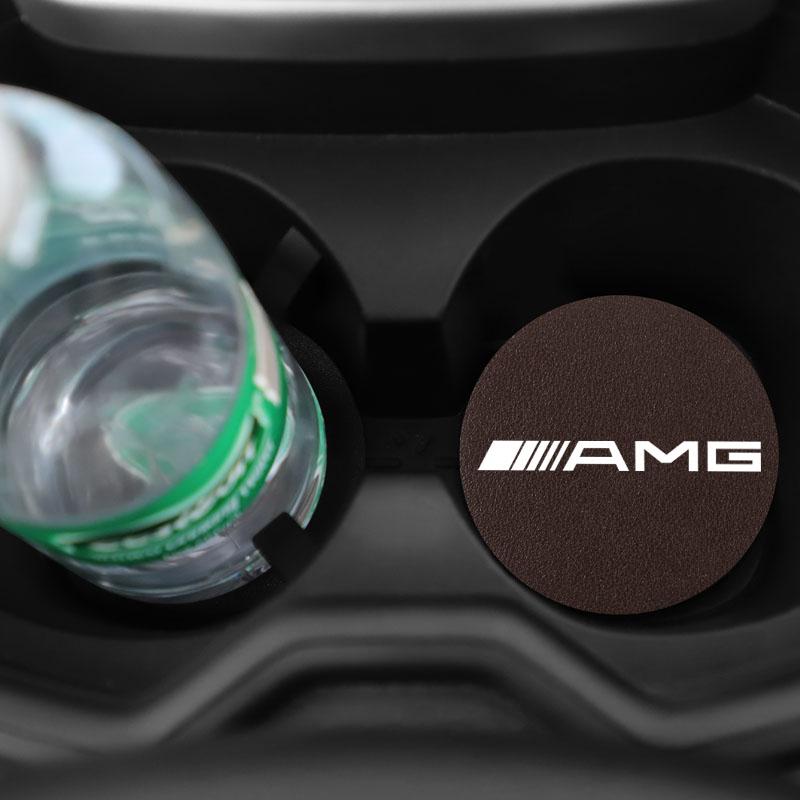 Car Water Cup Anti Slip Pad PU Water Cup Pad Accessories Car Hub Cap For Mercedes Benz AMG W214 W205 W204 W206 W213 W212 W211 W2