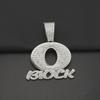 OBLOCK Letter Pendant Necklace: Trendy European & American Hip-Hop Style with Alloy and Diamond Accents