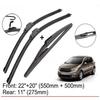 For Dacia Sandero MK2 2012-2020 22 + 20 + 11 Front and Rear Wipers Wipers Wipers Wipers