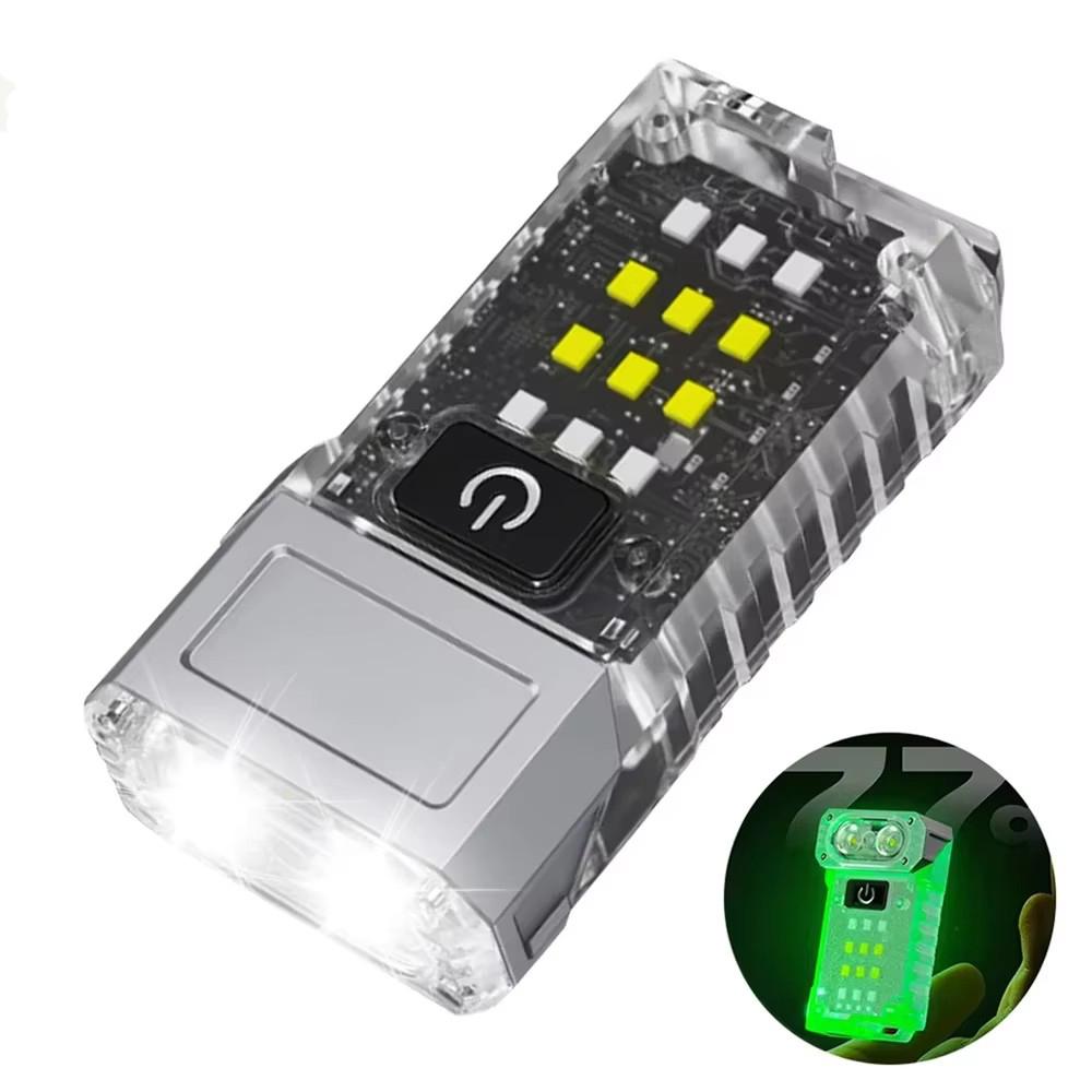 МИНИ-светодиодный фонарик с зарядкой от USB, портативный магнитный фонарик на хвосте, супер яркий фонарь для кемпинга, боковой аварийный фонарь COB
