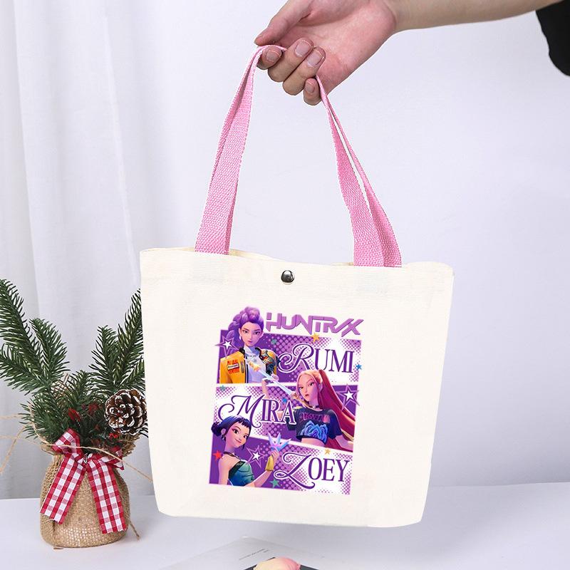 K-Pop Anime Cartoon Printed Student Large Capacity Portable Shoulder Bag Casual Canvas Bag