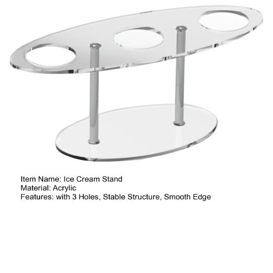 Держатель для мороженого с 3 отверстиями, прозрачная стойка для демонстрации вафельных рожков, суши, рулетов, для свадеб, дней рождения, годовщин