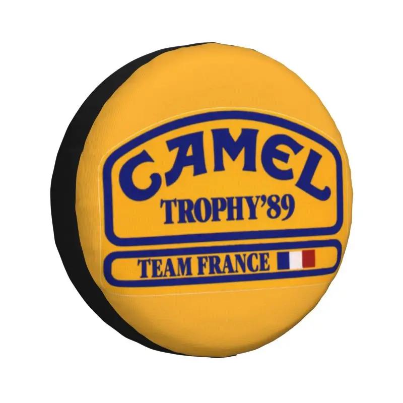 Custom Camel Trophy Logo Spare Tire Cover for Toyota Land Cruiser Prado 4WD 4x4 RV Car Wheel Protectors 14" 15" 16" 17" Inch