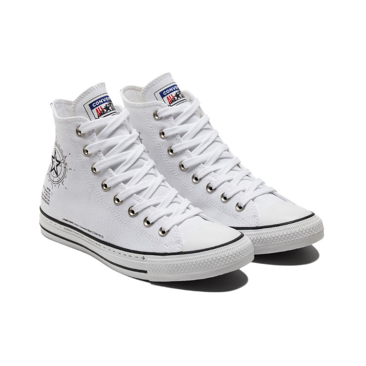 Converse All Star Comfortable Daily High Top Canvas Shoes Unisex Sneakers White Black A01587C