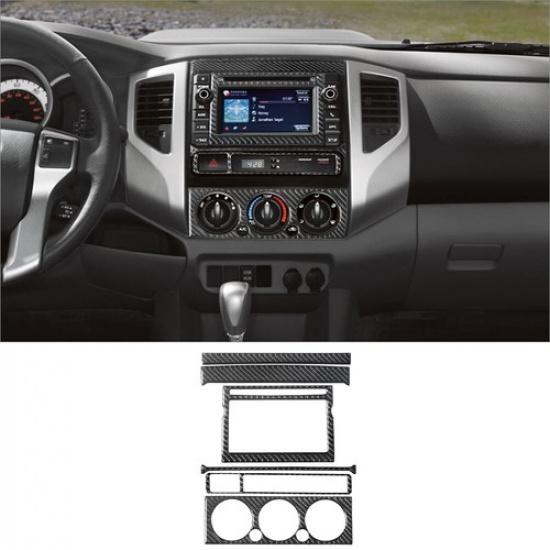 6Pcs Carbon Fiber Interior Central Console Cover Trim For Toyota Tacoma 2013-14