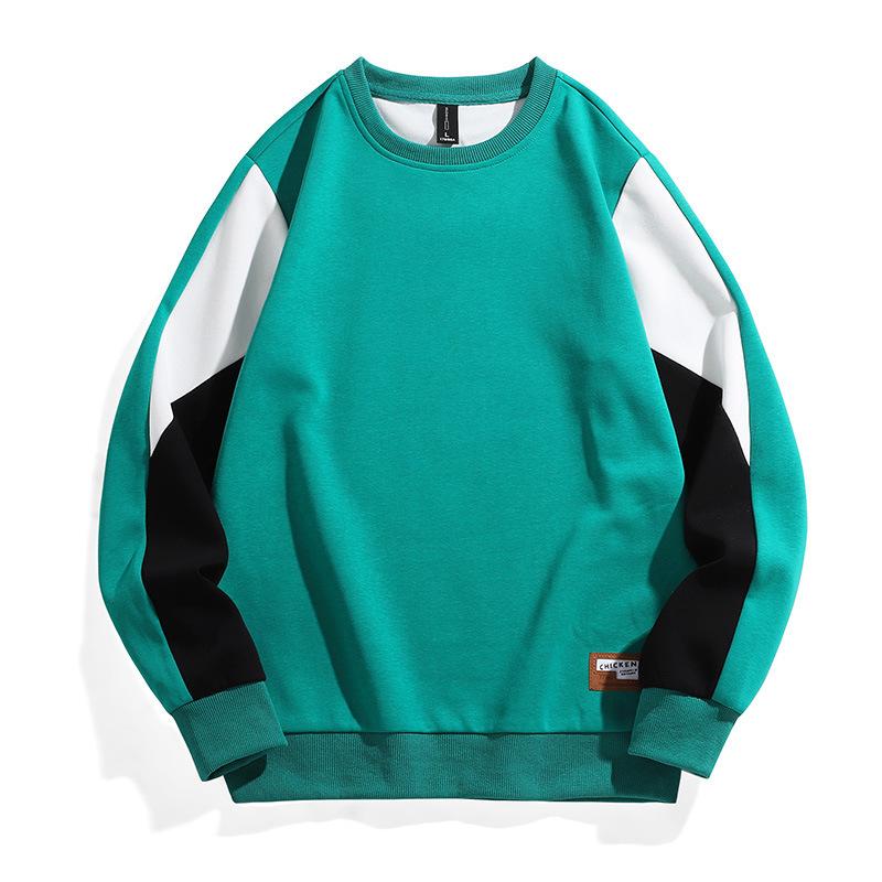 Мужской свитер, осенний мужской американский свитер с круглым вырезом, соответствующий цвету, мужской спортивный свитер для отдыха