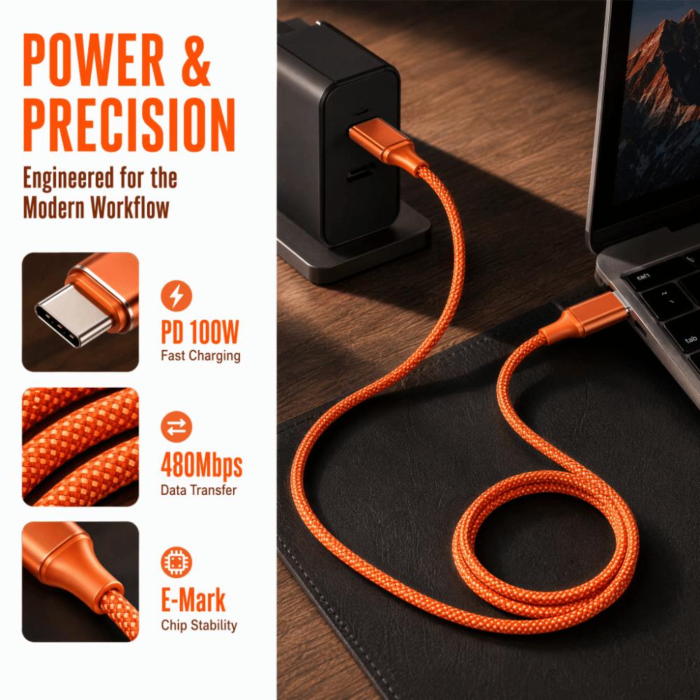 20V 5A Fast Charging Cable PD 100W Charging Line USB Type-C Cable  for Laptop Phone Tablet