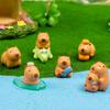 Miniature Cartoon Capybara Model Figurine Desk Garden Landscape Ornament Resin Craft Home Office Decor Car Desktop Decor Gifts
