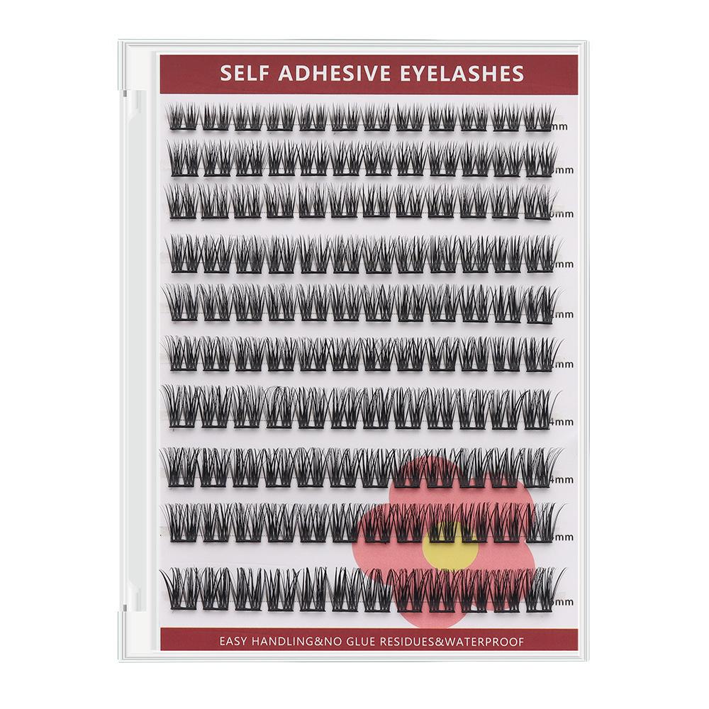 Large-capacity self-adhesive false eyelash set, mixed lengths, various styles, no glue needed, long-lasting waterproof and sweatproof
