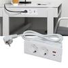Встраиваемая розетка 2 розетки с портом USB C USB A мощностью PD20W, встроенный удлинитель для мебели, шнур 1,5 м