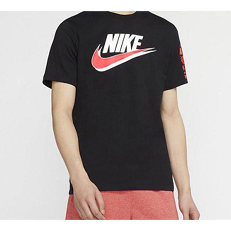 Nike T Shirts Men's Black Crew Neck Moderate Straight Fit CW0385-010