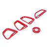 4PCS Air Conditioning Outlet Vent Trim Red Central Console Dash Air Vent Decorative Frame Protection Cover