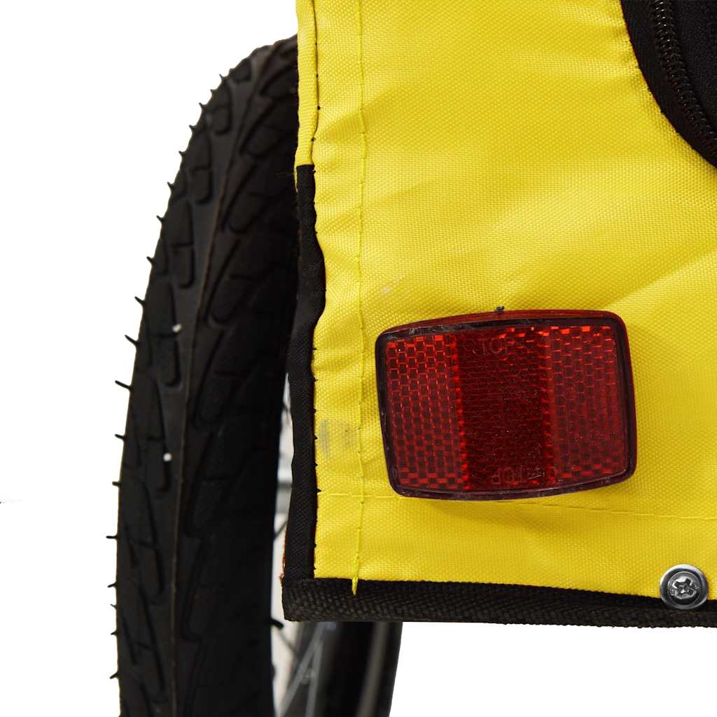 Bike Trailer for Dogs Yellow and Black Oxford Fabric & Iron