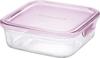Iwaki Glass Storage Container Pink Square M 800ml Pack Range Heat-resistant & KC3247N-P