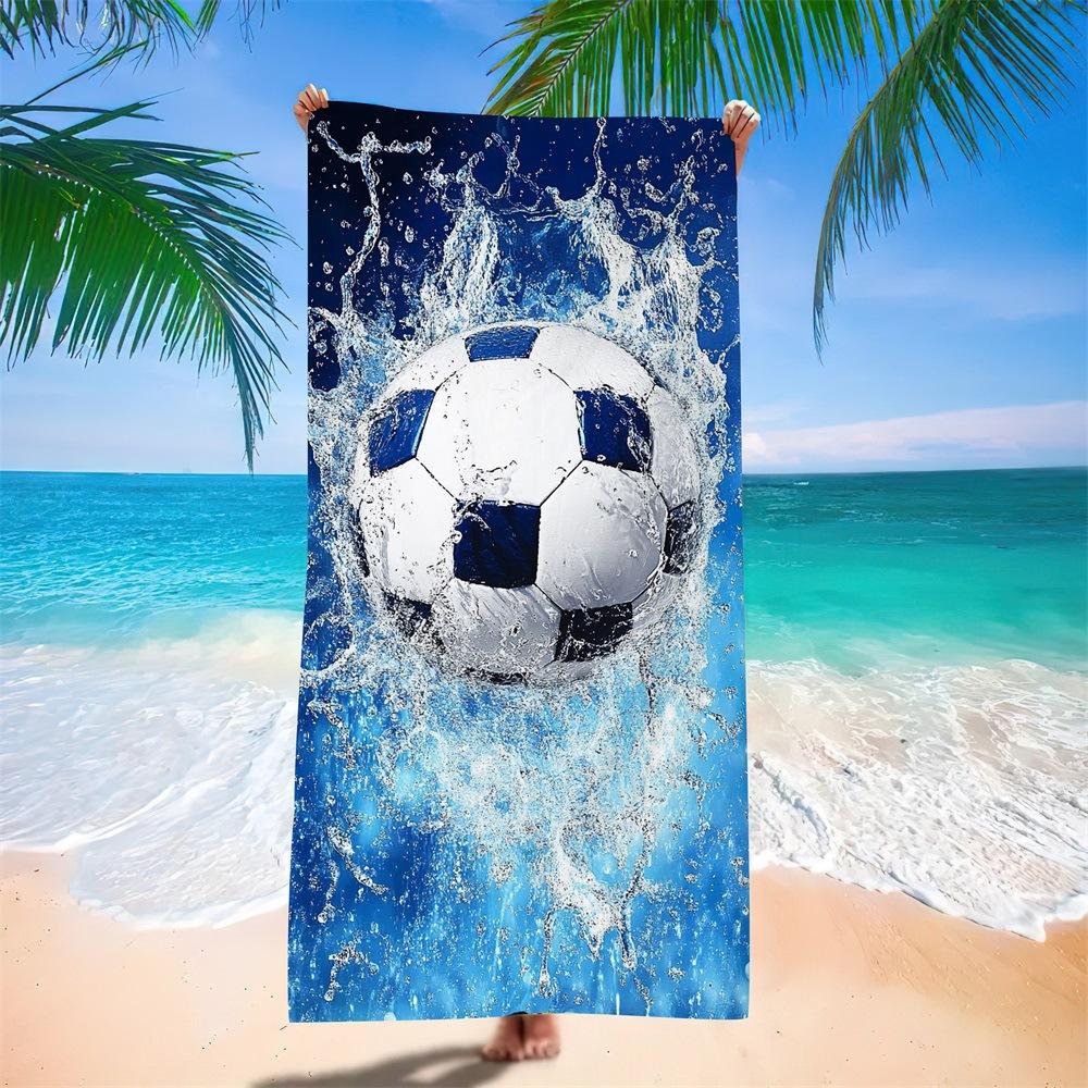 Water-Absorbing Portable Adult Football Beach Towel European, American And South American Bath Towel Digital Printing Factory