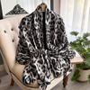 Summer Silk Scarf Women'S Outer Cover Decorative Leopard Print Beach Towel Imitation Silk Printing Long Scarf Lijing Forging Thin Shawl