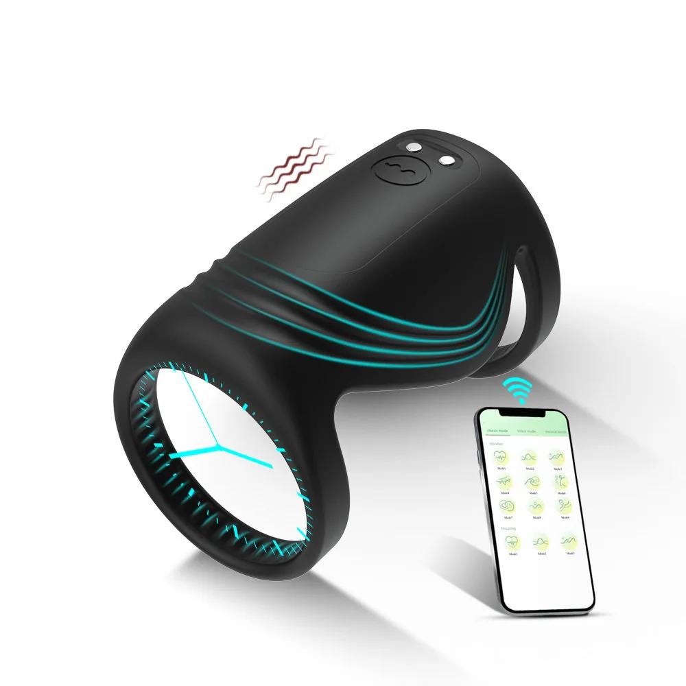 Носимый рукав для пениса, кольцо на член, вибратор, секс-игрушки для взрослых, вибрирующие кольца, тренажер для задержки пениса, стимулятор, мужские сексуальные игрушки