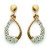 [F4974] - Gold Plated Earrings 'Mylène' Golden White - 13x9 Mm