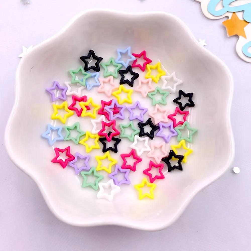 200 шт. Смешанные Разноцветные Конфетные Цвета Полые Звезды Нейл-арт Плоские Камни Скрапбукинг DIY Свадебные Аксессуары Поделки